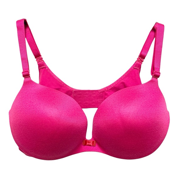Victoria's Secret Other - Victorias Secret Lined Demi Bra 34D Magenta Pink with Red‎ Bow Underwire Padded